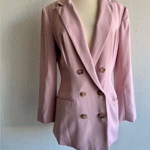 Miss Lola Pink Blazer with Structured Shoulders